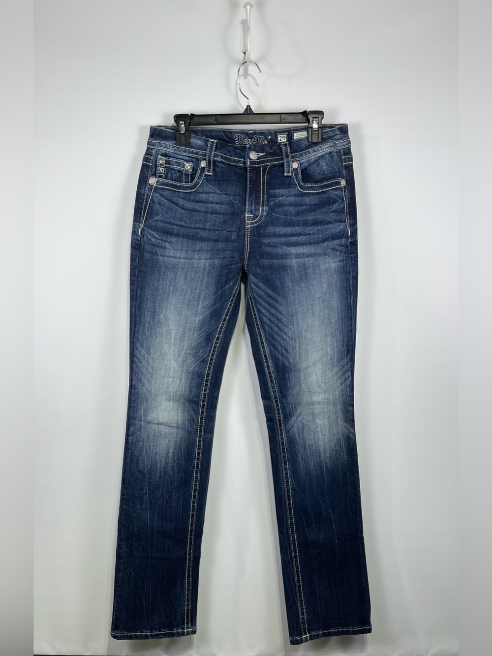 Miss Me Mid-Rise Curvy Straight Jeans Size 29 Inseam 31 1/2”
